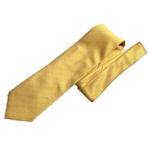 Umo Lorenzo Italy 100% Polyester Handmade Men's Tie Yellow